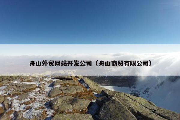 舟山外贸网站开发公司（舟山商贸有限公司）