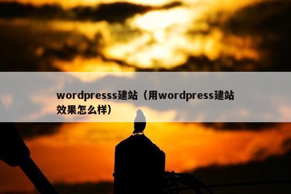 wordpresss建站（用wordpress建站效果怎么样）