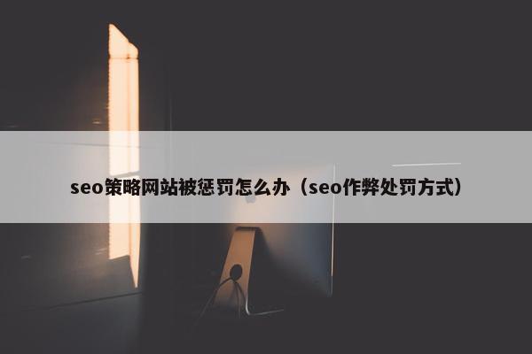 seo策略网站被惩罚怎么办（seo作弊处罚方式）