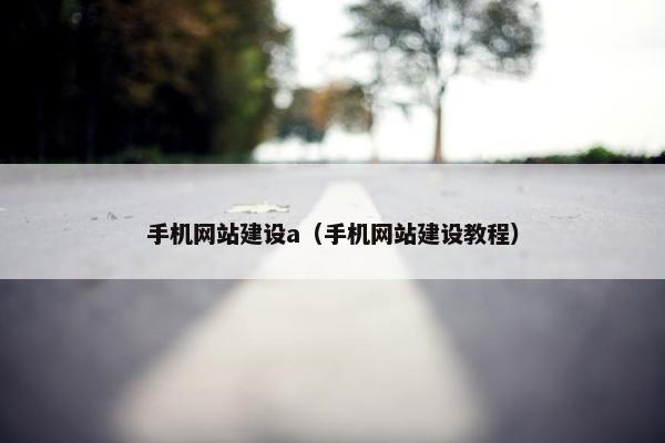 手机网站建设a（手机网站建设教程）