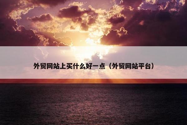 外贸网站上买什么好一点（外贸网站平台）