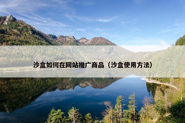 沙盒如何在网站推广商品（沙盒使用方法）