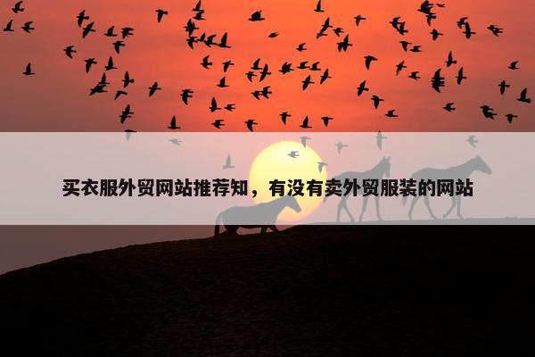 买衣服外贸网站推荐知，有没有卖外贸服装的网站