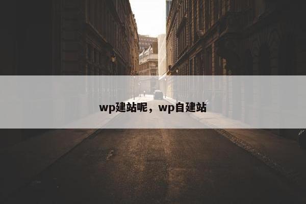 wp建站呢，wp自建站