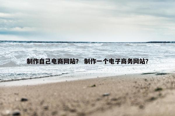 制作自己电商网站？ 制作一个电子商务网站？