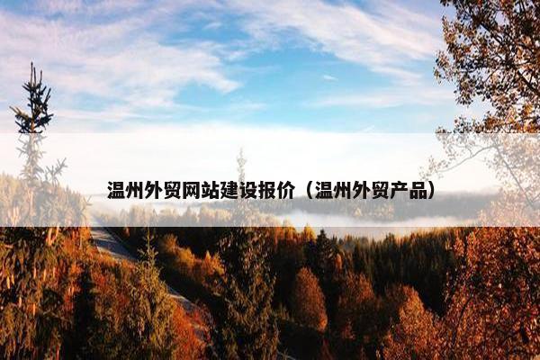 温州外贸网站建设报价（温州外贸产品）