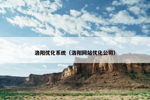 洛阳优化系统（洛阳网站优化公司）