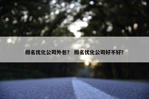 排名优化公司外包？ 排名优化公司好不好？
