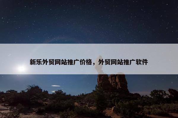 新乐外贸网站推广价格，外贸网站推广软件