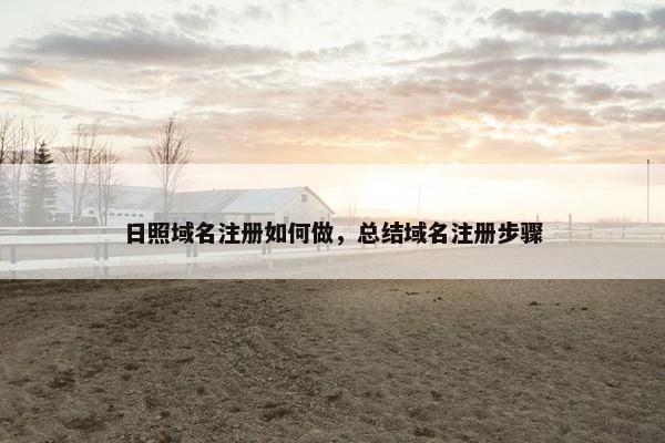 日照域名注册如何做，总结域名注册步骤
