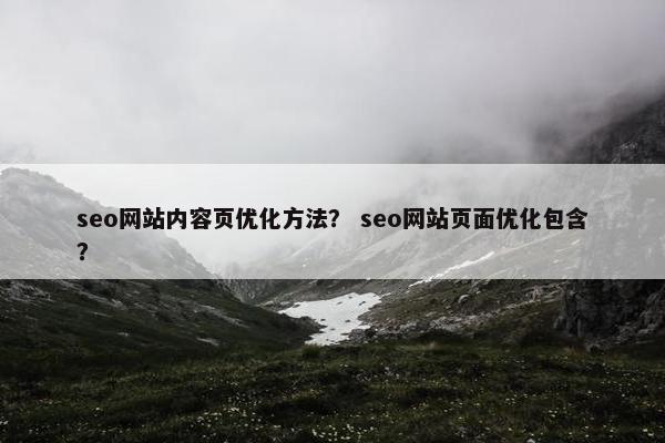 seo网站内容页优化方法？ seo网站页面优化包含？
