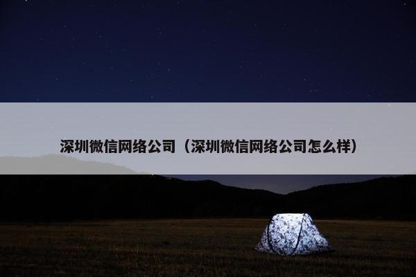 深圳微信网络公司（深圳微信网络公司怎么样）
