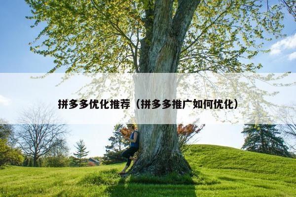 拼多多优化推荐（拼多多推广如何优化）