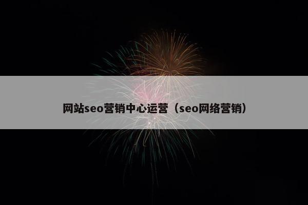 网站seo营销中心运营（seo网络营销）