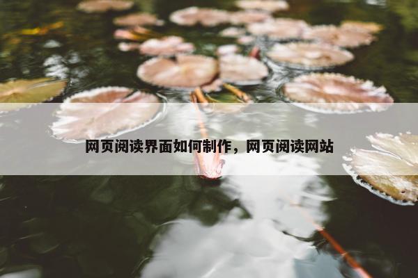 网页阅读界面如何制作，网页阅读网站