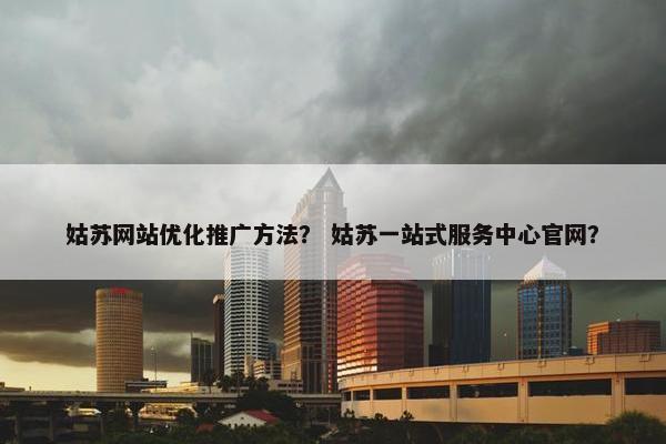 姑苏网站优化推广方法？ 姑苏一站式服务中心官网？