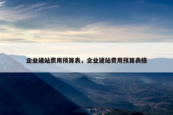 企业建站费用预算表，企业建站费用预算表格