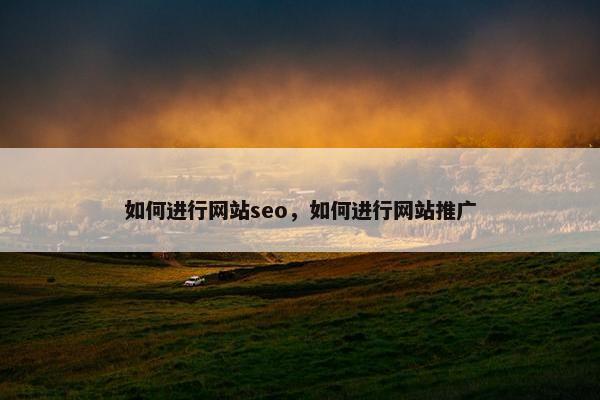 如何进行网站seo，如何进行网站推广