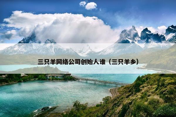 三只羊网络公司创始人谁（三只羊乡）