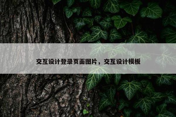 交互设计登录页面图片，交互设计模板