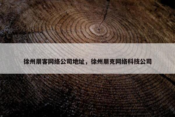 徐州朋客网络公司地址，徐州朋克网络科技公司