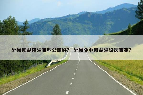 外贸网站搭建哪些公司好？ 外贸企业网站建设选哪家？