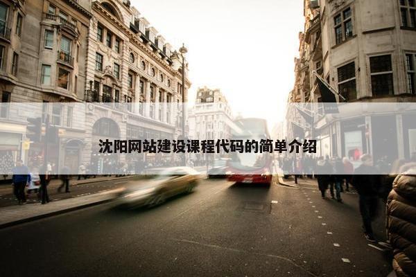 沈阳网站建设课程代码的简单介绍