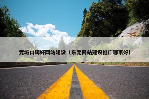 莞城口碑好网站建设（东莞网站建设推广哪家好）