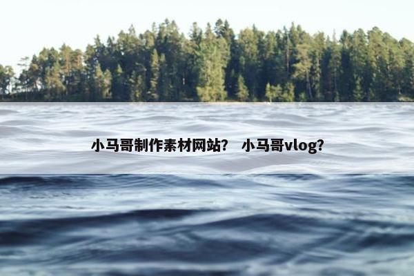 小马哥制作素材网站？ 小马哥vlog？