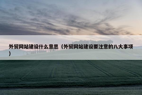 外贸网站建设什么意思（外贸网站建设要注意的八大事项）
