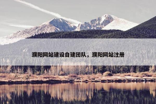 濮阳网站建设自建团队，濮阳网站注册