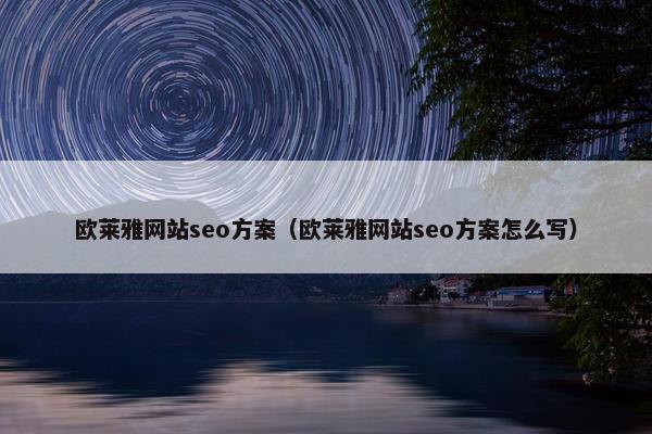 欧莱雅网站seo方案（欧莱雅网站seo方案怎么写）