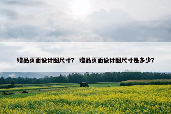 赠品页面设计图尺寸？ 赠品页面设计图尺寸是多少？
