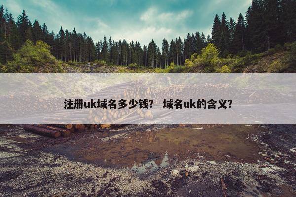 注册uk域名多少钱？ 域名uk的含义？