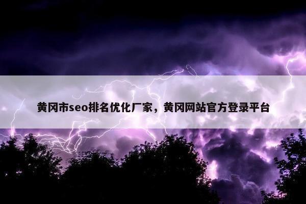 黄冈市seo排名优化厂家，黄冈网站官方登录平台