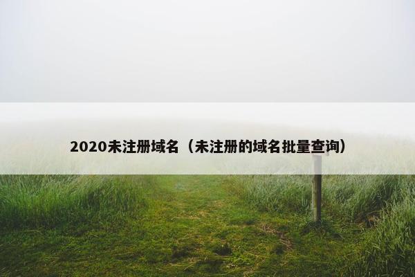 2020未注册域名（未注册的域名批量查询）