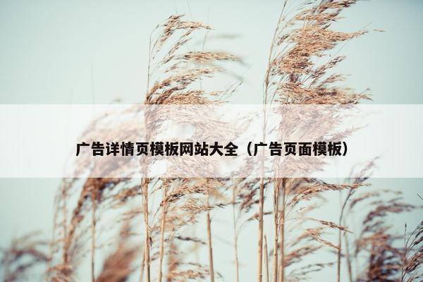 广告详情页模板网站大全（广告页面模板）