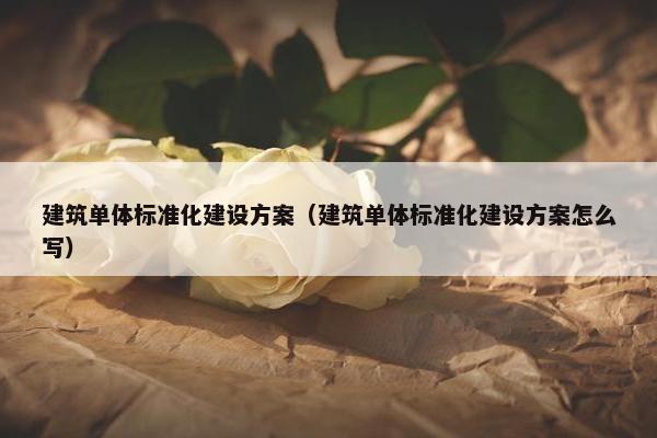 建筑单体标准化建设方案（建筑单体标准化建设方案怎么写）