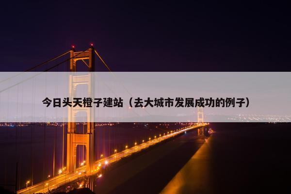 今日头天橙子建站（去大城市发展成功的例子）