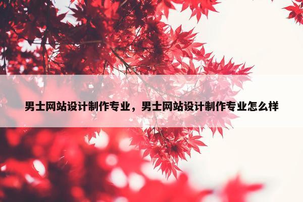 男士网站设计制作专业，男士网站设计制作专业怎么样
