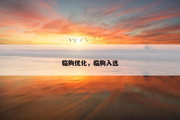 临朐优化，临朐入选