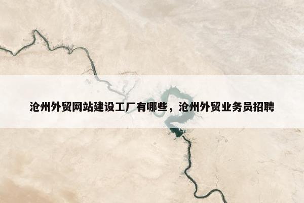 沧州外贸网站建设工厂有哪些，沧州外贸业务员招聘