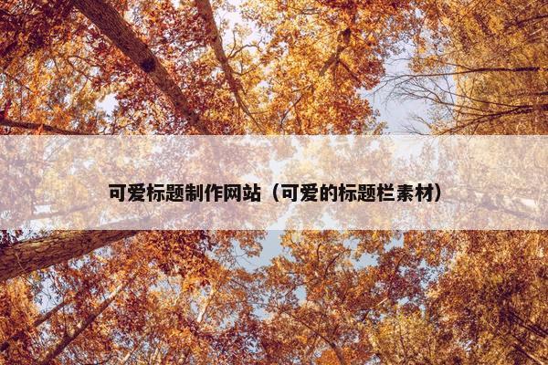 可爱标题制作网站（可爱的标题栏素材）
