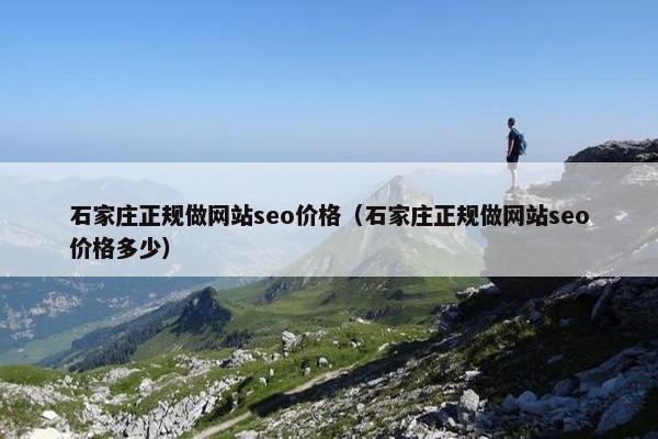 石家庄正规做网站seo价格（石家庄正规做网站seo价格多少）