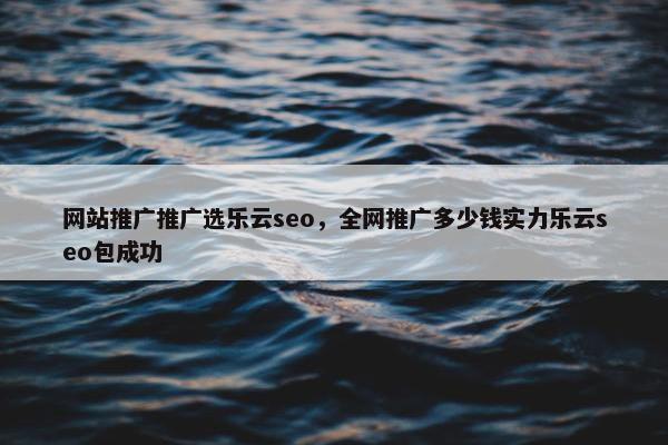 网站推广推广选乐云seo，全网推广多少钱实力乐云seo包成功