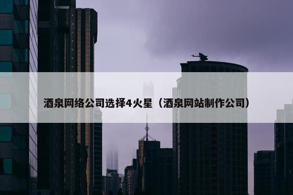 酒泉网络公司选择4火星（酒泉网站制作公司）