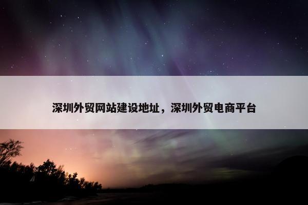深圳外贸网站建设地址，深圳外贸电商平台