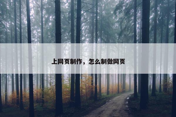 上网页制作，怎么制做网页