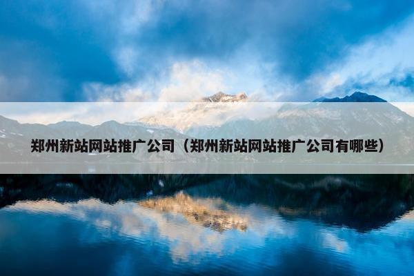 郑州新站网站推广公司（郑州新站网站推广公司有哪些）