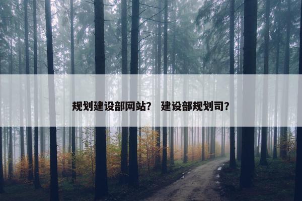 规划建设部网站？ 建设部规划司？